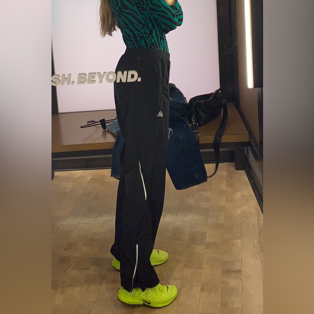 Adidas stripes loose track black pants